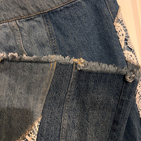 Free people We The Free Blue Flare Patchwork Jeans in the element size 26 - Picture 6 of 7